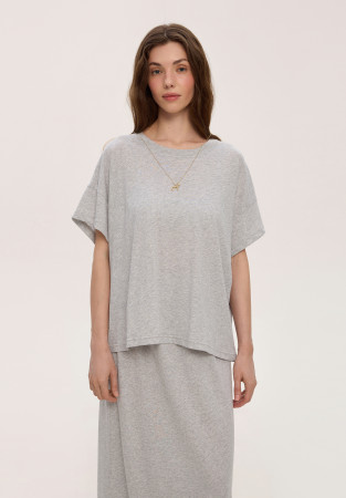 Футболка із джерсі вільного сілуету сірий меланж